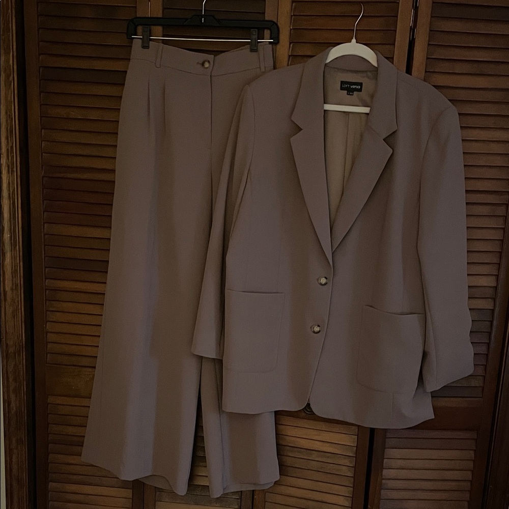 Taupe Blazer and Pants Set